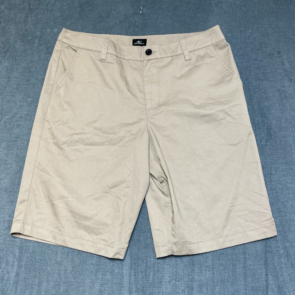 O'Neill Chino Shorts Men 36 Gray 11.5" Inseam Flat Front Golf Tennis Relaxed Fit